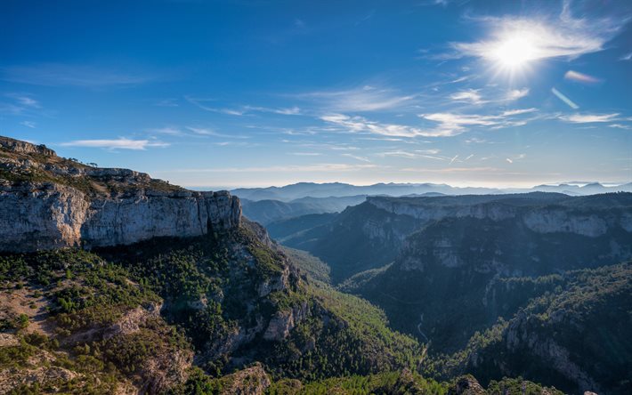 Catalogne, 4k, vall&#233;e, montagnes, &#233;t&#233;, belle nature, Espagne, Europe