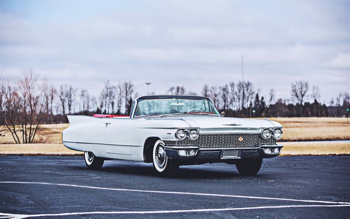Cadillac Sixty-Two Convertible, 4k, voitures r&#233;tro, 1960 voitures, 6267F, voitures am&#233;ricaines, Cadillac