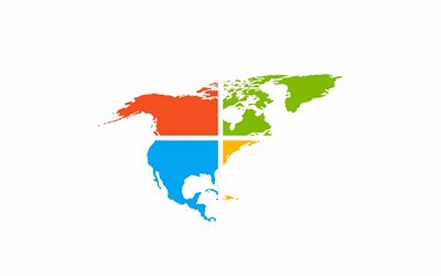 Windows logosu, Kuzey Amerika, Windows amblemi, beyaz arka plan, Windows