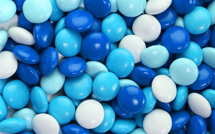blue pills, 4K, macro, pills textures, background with pills, blue backgrounds