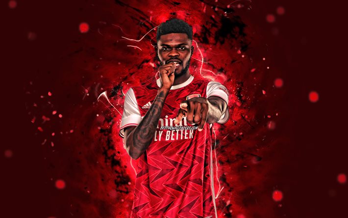 Download Wallpapers Thomas Partey 4k 2020 Ghanaian Footballers Arsenal Fc Neon Lights Soccer Premier League Football Thomas Teye Partey The Gunners Thomas Partey Arsenal For Desktop Free Pictures For Desktop Free