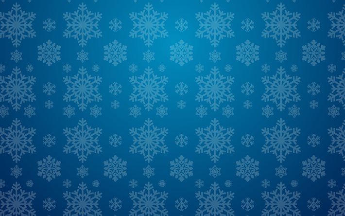blue texture with snowflakes, blue winter background, 4k, winter texture, retro snowflakes texture, blue winter texture, Christmas texture, Christmas blue background