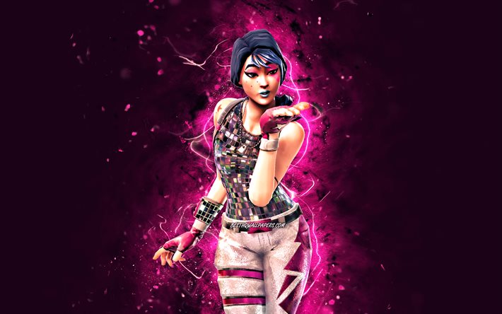 sparkle specialist, 4k, lila neonlichter, 2020-spiele, fortnite battle royale, fortnite-charaktere, sparkle specialist skin, fortnite, sparkle specialist fortnite