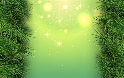 Christmas tree frame, green background, Christmas background, creative frame