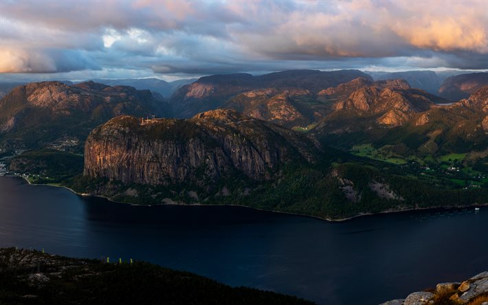 Rogaland, 4k, berg, fjordar, Norge, vacker natur, Europa