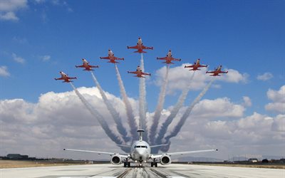 Turkish Stars, Turkish aerobatic demonstration team, Turkish Air Force, Canadair CF-5, CF-116 Freedom Fighter, Turkey