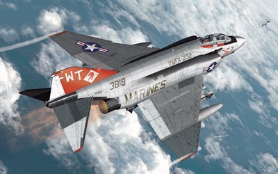 McDonnell Douglas F-4 Phantom II, ca&#231;a-bombardeiro americano, USMC F-4J, For&#231;a A&#233;rea dos Estados Unidos, USAF, EUA