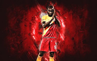 エンバイェ・ディアニェ, ガラタサライ, セネガルのサッカー選手, 縦向き, 赤い石の背景, サッカー, トルコ