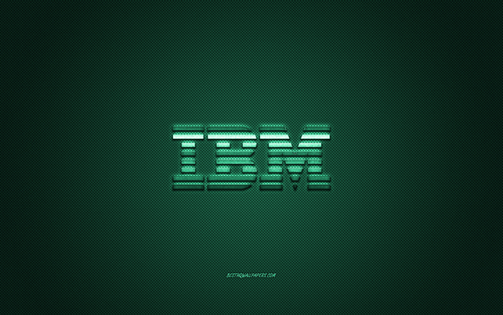 IBM logo, turquoise carbon texture, IBM emblem, IBM turquoise logo, IBM, turquoise background