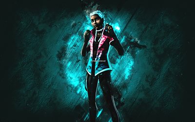 Fortnite Vogue Visionary Skin, Fortnite, main characters, turquoise stone background, Vogue Visionary, Fortnite skins, Vogue Visionary Skin, Vogue Visionary Fortnite, Fortnite characters