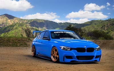 BMW M3, F80, 2016 cars, tuning, supercars, blue m3, BMW