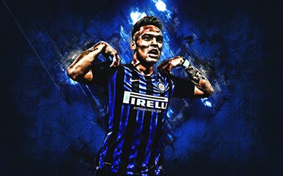 Lautaro Martinez, blue stone, Internazionale, goal, argentine footballers, Serie A, Martinez, Inter Milan, soccer, italian football club, Inter Milan FC, football, Italy, grunge