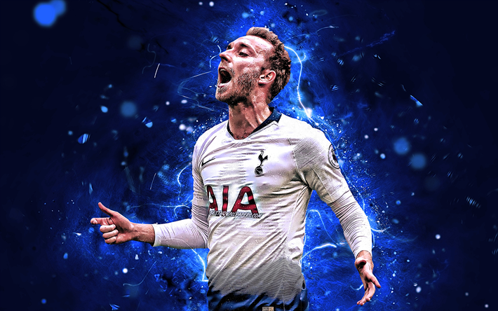 Christian Eriksen, m&#229;l, Tottenham Hotspur FC, danska fotbollsspelare, fotboll, Eriksen, Premier League, neon lights, Tottenham FC, England