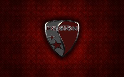 FC Sion, İsviçre Futbol Kulübü, kırmızı metal doku, metal logo, amblem, Sion, İsviçre, İsviçre Süper Lig, yaratıcı sanat, futbol