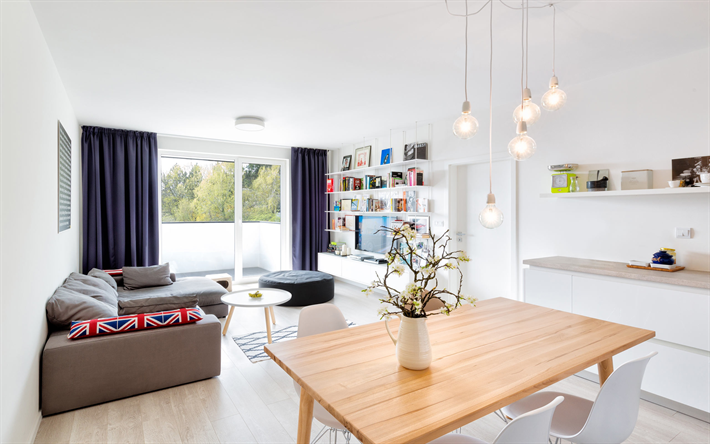 interni eleganti, soggiorno, minimalismo, arredamento di design, interior design per il soggiorno