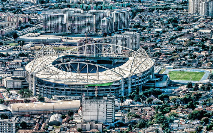 Engenhao, flygfoto, HDR, Botafogo-stadion, Olympiastadion Nilton Santos, Rio de Janeiro, Brasiliansk arenor, Brasilien, Botafogo, Engenhao Stadium