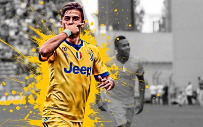 Paulo Dybala, Juventus FC, Turin, yellow uniform, Argentine footballer, striker, Serie A, Italy, football, Dybala, Juve