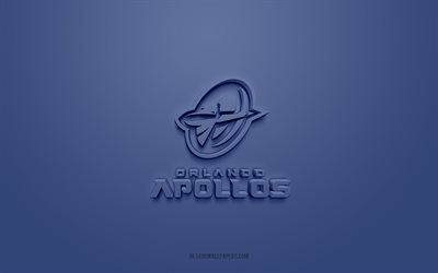 Orlando Apollos, creative 3D logo, blue background, AAF, 3d emblem, Alliance of American Football, American football club, USA, 3d art, American football, Orlando Apollos 3d logo