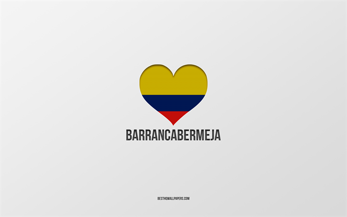 Rakastan Barrancabermejaa, Kolumbian kaupunkeja, Barrancabermejan p&#228;iv&#228;, harmaa tausta, Barrancabermeja, Kolumbia, Kolumbian lipun syd&#228;n, suosikkikaupungit, Love Barrancabermeja