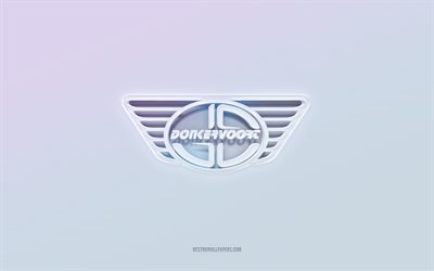 Logo Donkervoort, texte 3d d&#233;coup&#233;, fond blanc, logo Donkervoort 3d, embl&#232;me Donkervoort, Donkervoort, logo en relief, embl&#232;me Donkervoort 3d
