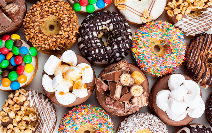 dulces, donuts, bombones, chocolate, productos de panader&#237;a