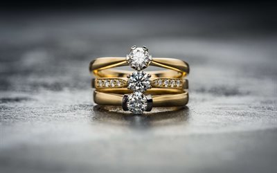 anelli in oro, gioielli, diamanti, pietre preziose, oro