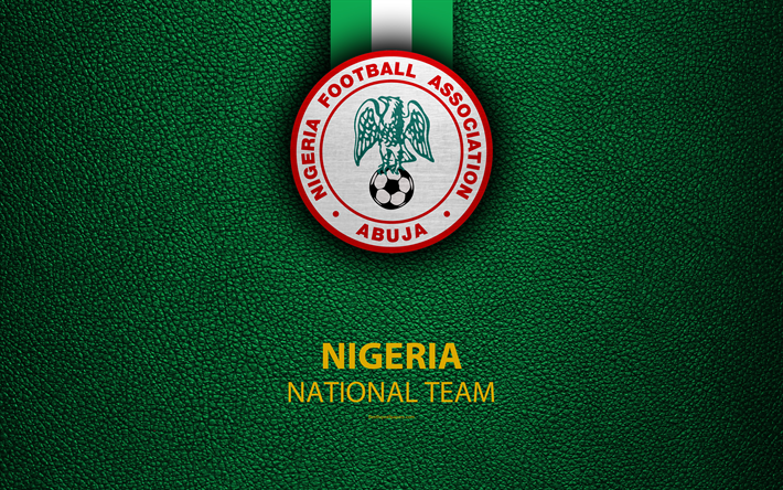 nigeria national football team, 4k, leder textur, afrika, nigeria football federation, nff, emblem, logo, nigeria, fu&#223;ball