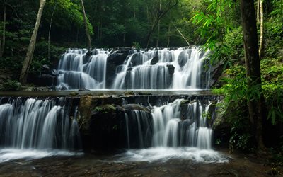 bella cascata, foresta tropicale, giungla, stream, Sam lan cascata, Thailandia, Namtok Sam Lan Parco Nazionale