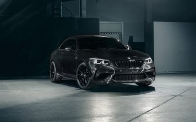 2020, BMW M2 Edici&#243;n, FUTURA 2000, coupe negro, vista de frente, exterior, optimizaci&#243;n M2, coches alemanes, BMW