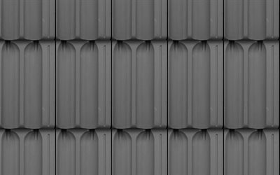 gray roof tiles, macro, square textures, gray tiles background, wood textures, roof tiles texture, 3D textures
