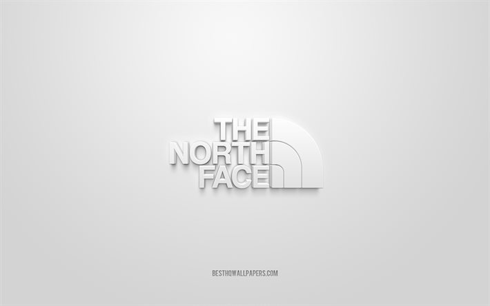 das north face logo, wei&#223;er hintergrund, the north face 3d logo, 3d-kunst, the north face, marken-logo, the north face logo, wei&#223; 3d the north face logo
