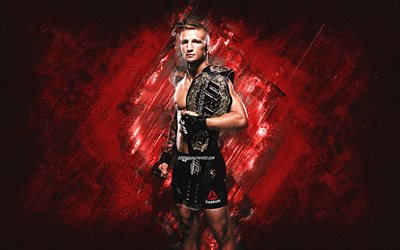 TJ Dillashaw, UFC, MMA, american fighter, portrait, red stone background, Ultimate Fighting Championship