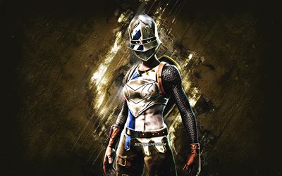 Fortnite Royale Knight Skin, Fortnite, main characters, gold stone background, Royale Knight, Fortnite skins, Royale Knight Skin, Royale Knight Fortnite, Fortnite characters