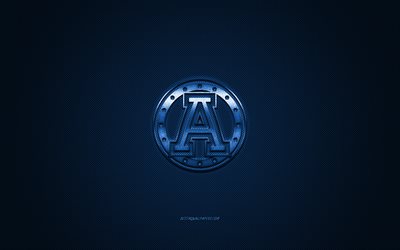Toronto Argonauts logo, Canadian football club, CFL, blue logo, blue carbon fiber background, Canadian football, Toronto, Canada, Toronto Argonauts