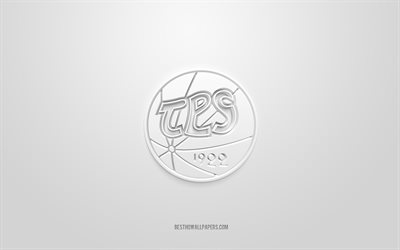 HC TPS, Finnish ice hockey club, creative 3D logo, white background, 3d emblem, TPS, Liiga, Turku, Finland, 3d art, ice hockey, HC TPS 3d logo, Turun Palloseura