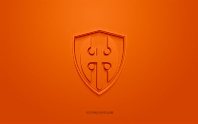 Tappara, Finnish ice hockey club, creative 3D logo, orange background, 3d emblem, Liiga, Tampere, Finland, 3d art, ice hockey, Tappara3d logo