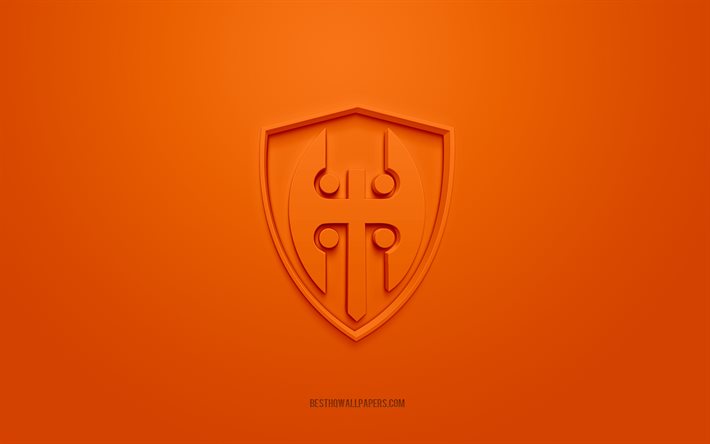 Tappara, Finnish ice hockey club, creative 3D logo, orange background, 3d emblem, Liiga, Tampere, Finland, 3d art, ice hockey, Tappara3d logo