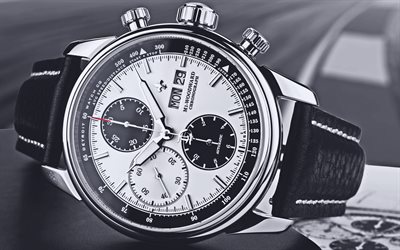 M1-Woodward, 4k, macro, Detroit Watch Company, montre-bracelet, chronographe, Detroit Watch Company M1 Woodward