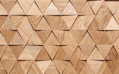 wooden triangles texture, wooden 3d texture, wooden triangles background, light wood texture, 3d wood background