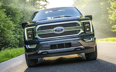 2021, Ford F-150 Raptor, front view, exterior, new SUV, new gray F-150 Raptor, American cars, Ford