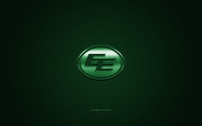 Edmonton Eskimos logo, Canadian football club, CFL, green logo, green carbon fiber background, Canadian football, Edmonton, Canada, Edmonton Eskimos