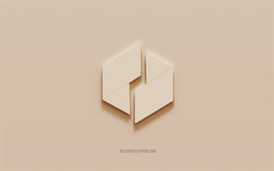 Ubiq logo, brown plaster background, Ubiq 3d logo, cryptocurrency, Ubiq emblem, 3d art, Ubiq