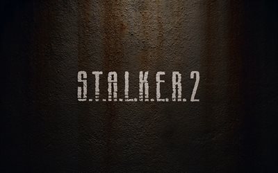 STALKER 2, poster, materiale promozionale, trama grunge di ferro, sfondo metallico arrugginito, texture metallica arrugginito
