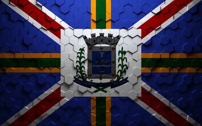 Flag of Governador Valadares, honeycomb art, Governador Valadares hexagons flag, Governador Valadares 3d hexagons art, Governador Valadares flag