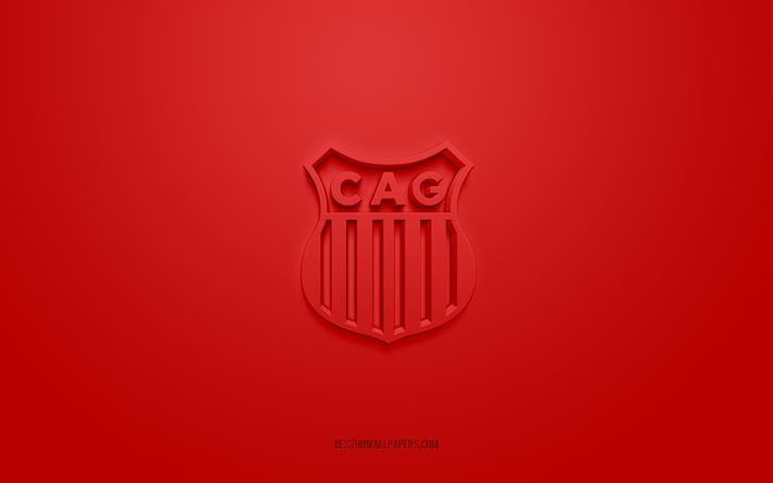 Atletico Grau, creative 3D logo, red background, Peruvian Primera Division, 3d emblem, Peruvian football club, Piura, Peru, 3d art, Liga 1, football, Atletico Grau 3d logo