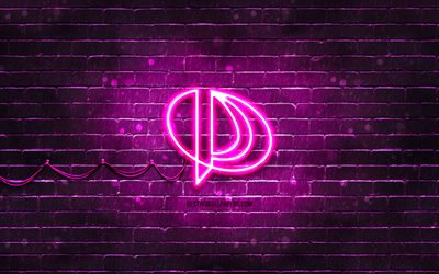 logotipo roxo palit, 4k, parede de tijolos roxos, logotipo palit, marcas, logotipo palit neon, palit