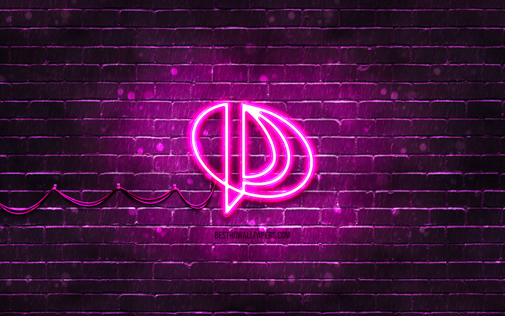 logotipo roxo palit, 4k, parede de tijolos roxos, logotipo palit, marcas, logotipo palit neon, palit