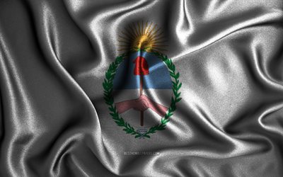 ジュフイ旗, 4k, シルク波状の旗, アルゼンチンの州, ジュフイの日, ファブリック フラグ, ジュフイの国旗, 3dアート, フフイ, アルゼンチンの行政区, ジュジュイ3dフラグ, アルゼンチン