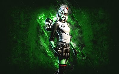 Fortnite Grisabelle Skin, Fortnite, main characters, green stone background, Grisabelle, Fortnite skins, Grisabelle Skin, Grisabelle Fortnite, Fortnite characters