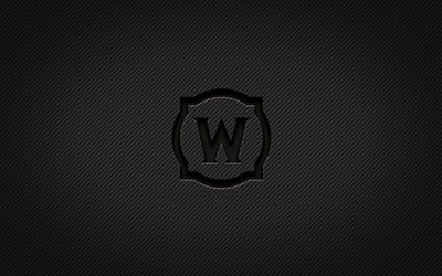 World of Warcraft carbon logo, 4k, grunge art, WoW, carbon background, creative, World of Warcraft black logo, games brands, WoW logo, World of Warcraft logo, World of Warcraft